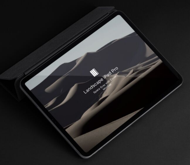 Landscape Cover Psd iPad Pro Mockup