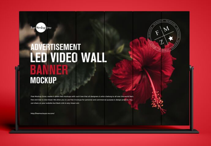 LED Video Wall Banner Mockup