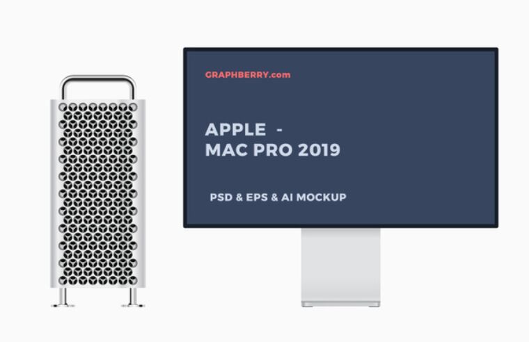 Mac Pro 2019 AI EPS PSD Mockups