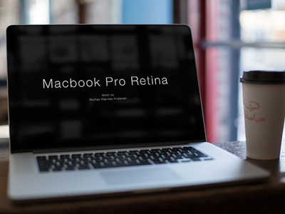 Macbook Cafe Mock-Up