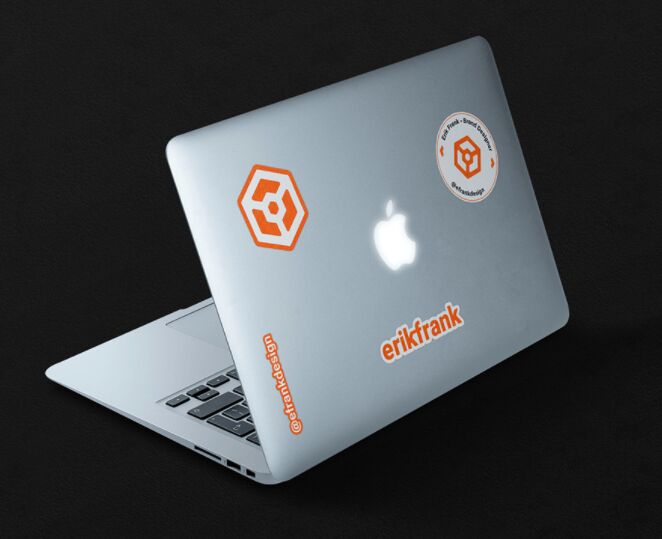 Macbook Stickers Mockup