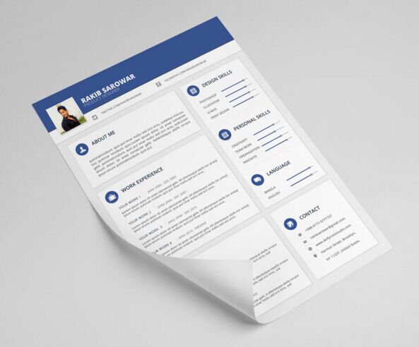 Material Style Resume CV (Freebie)