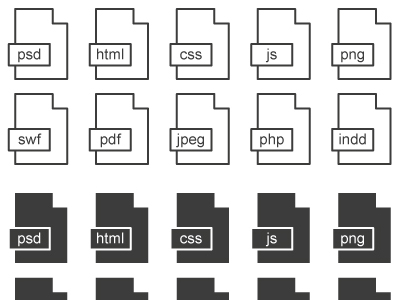 Minimal Black & White File Icons