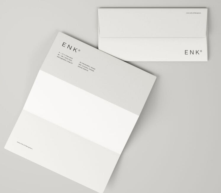 Minimal Envelope and A4 Folded Letterhead Mockup