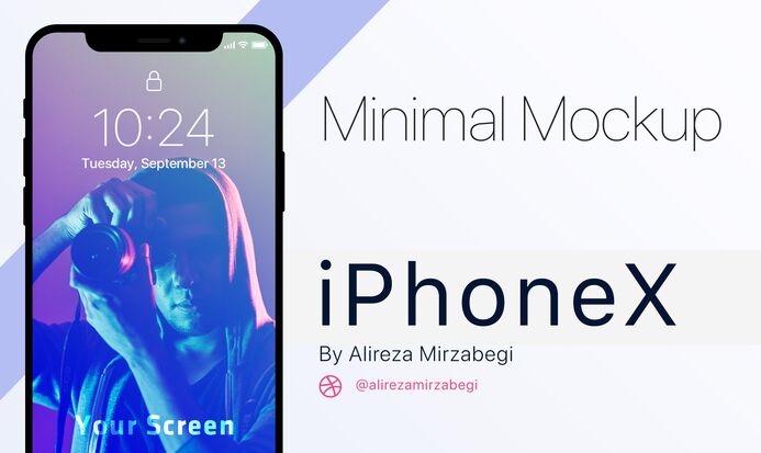 Minimal iPhone X Mockup PSD