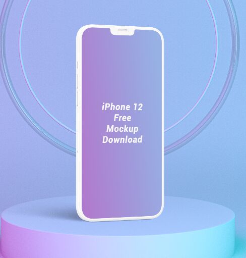 Minimal Standing iPhone 12 Mockup