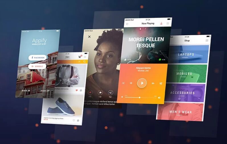 Mobile App Screens Mockup PSD