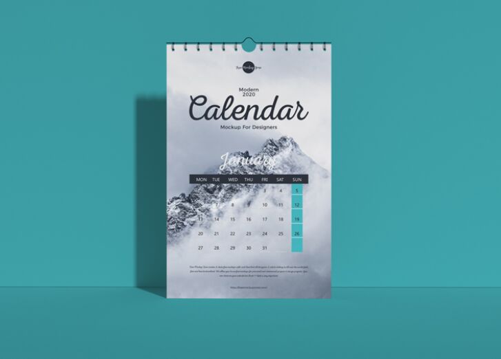 Modern 2020 Wall Calendar Mockup