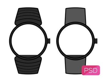 Moto 360 Wireframe PSD