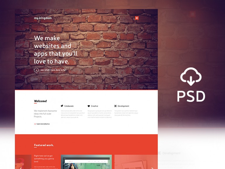 my.kingdom one page PSD template