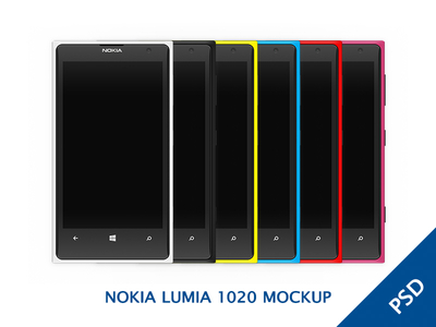 Nokia Lumia 1020 Colorful MOCKUP