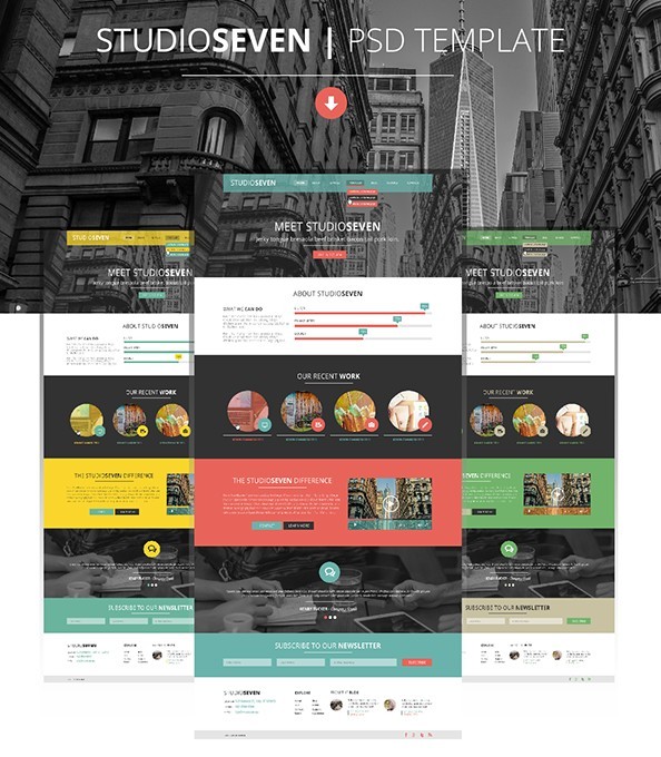 One Page PSD Template