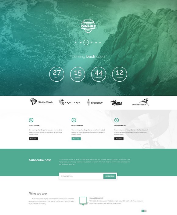 Ontario – Coming Soon Responsive Psd Template