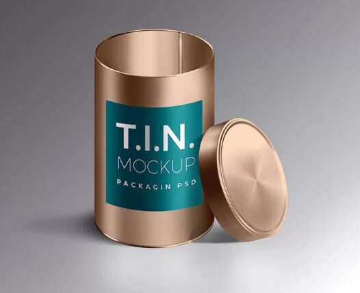 Packaging Tin Container Mockup PSD