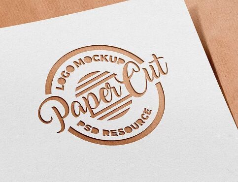 Paper Cutout Logo Mockup