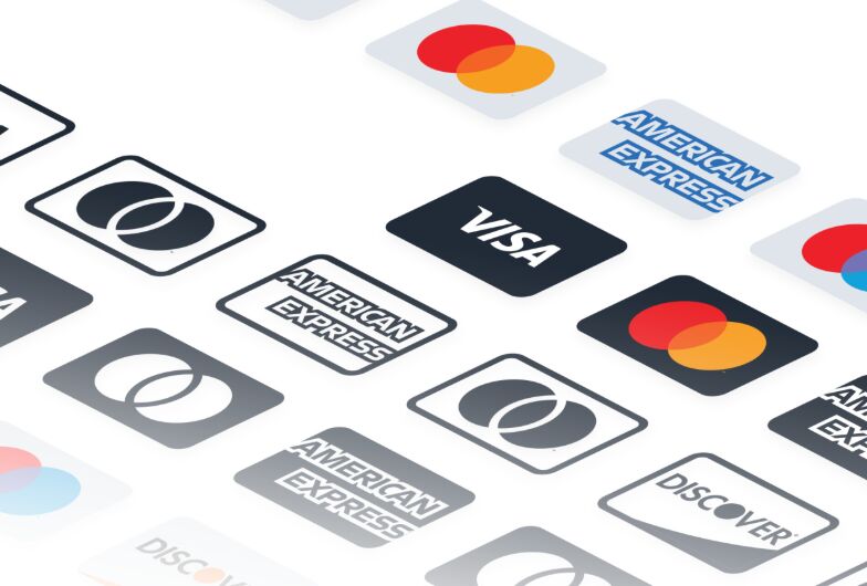 Payment methods credit card icon set