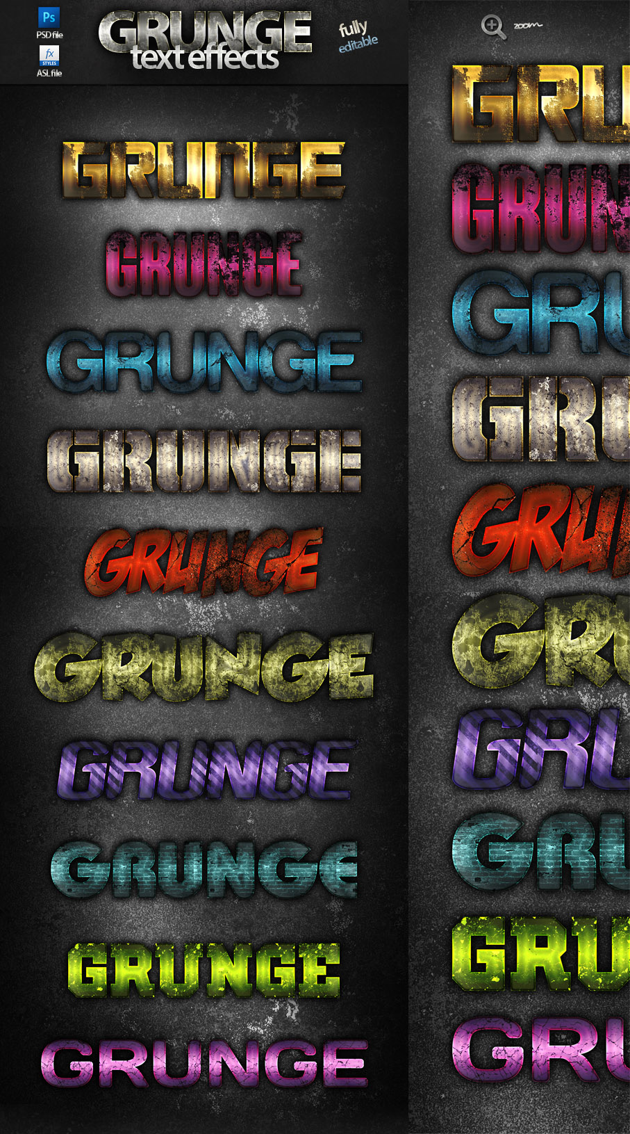 Photoshop grunge text effects