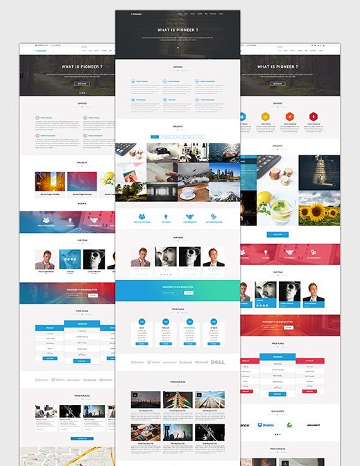 PIONEER One Page PSD Template
