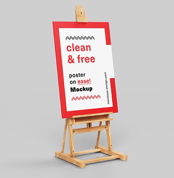 Poster on easel mockup