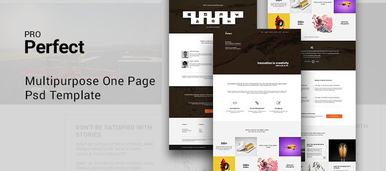 ProPerfect – Multipurpose One Page Psd Template