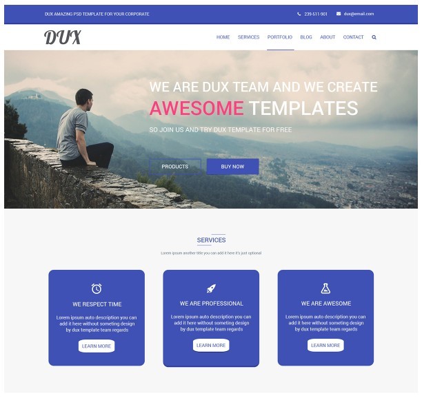 PSD Corporate Landing Template