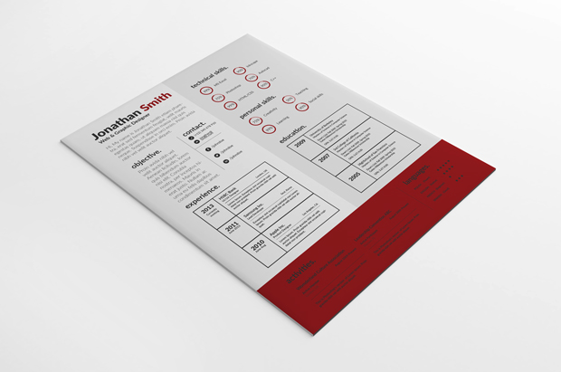 PSD Creative Resume Template vol. 1