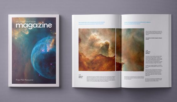 Psd Magazine Mockup Template US A4