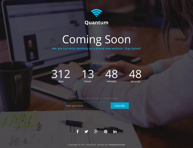 Quantum – Free Coming Soon Bootstrap Template