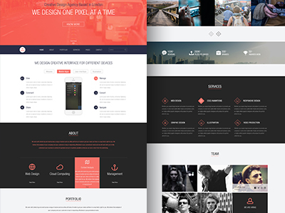 Rave One Page PSD Template