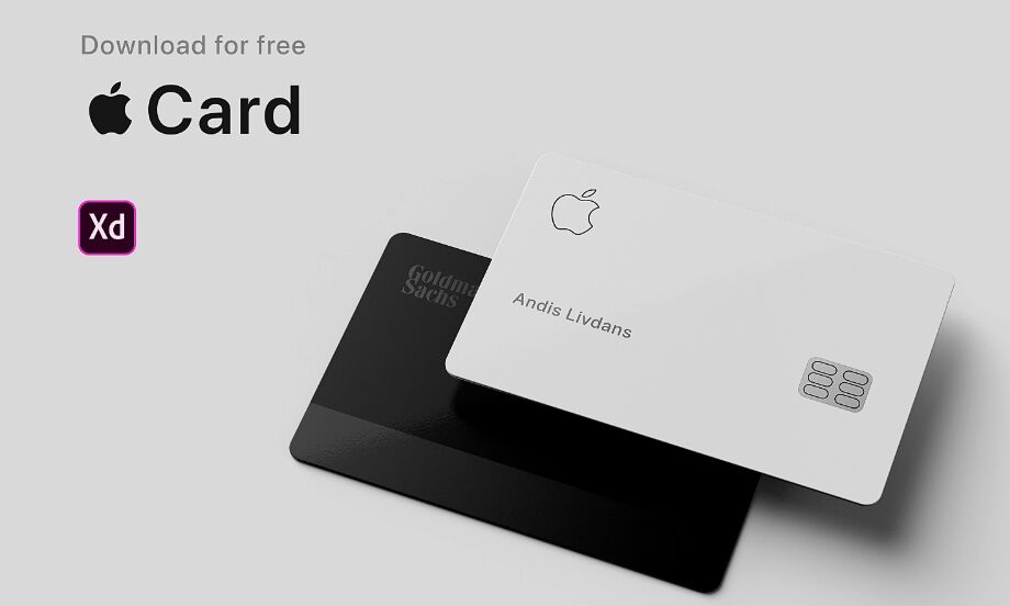 Realistic Apple Card Mockup For Adobe XD