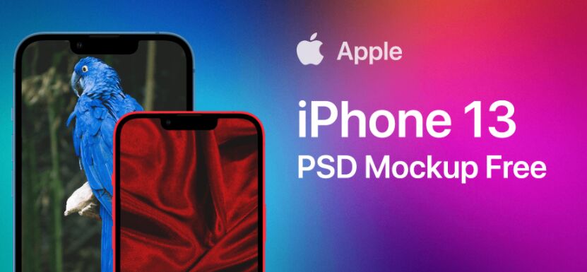 Realistic iPhone 13 Mockup PSD Free Download