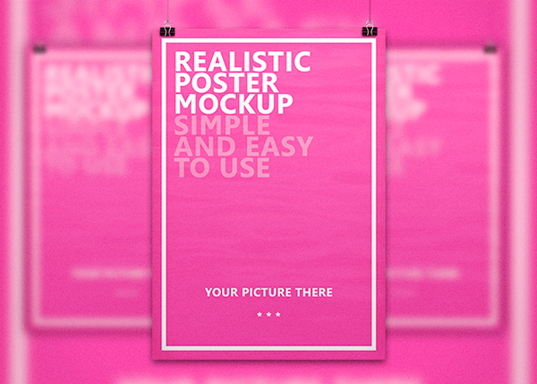 Realistic Poster Free Mockup