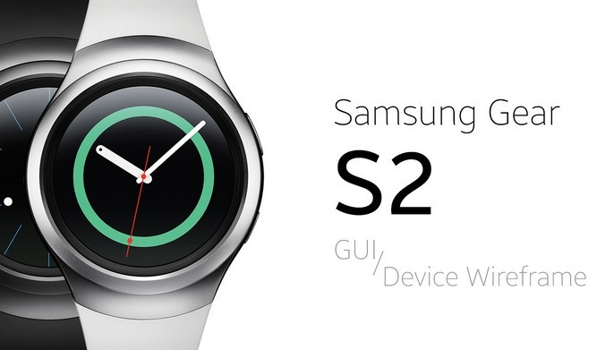 Samsung Gear S2 GUI & Device Wireframe (Free PSD)