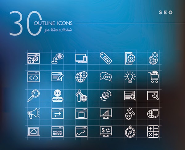 Seo Outline Icons Set