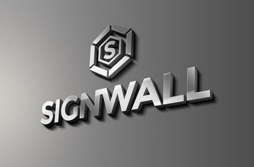 Sign Wall Logo Mockup PSD