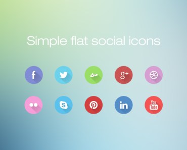 Simple flat social icons