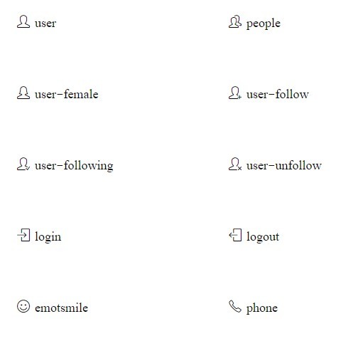 Simple line icons