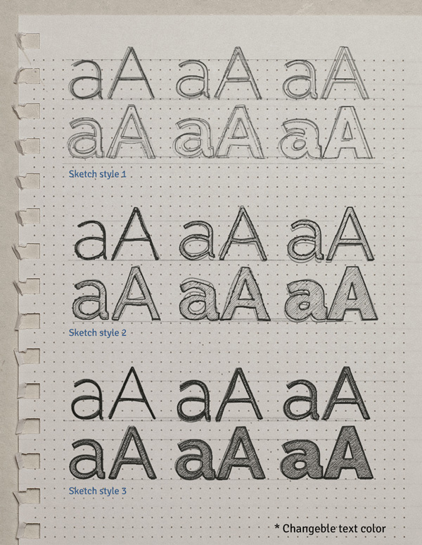 Sketch Text Effect PSD
