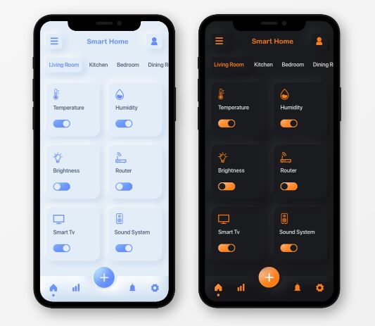 Smart Home App Neumorphism Design