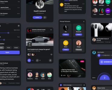 Social UI Kit Dark Mode
