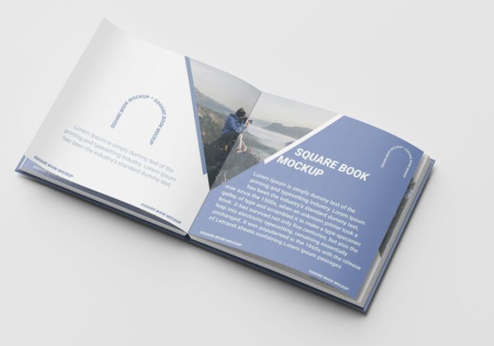 Square Book Mockup