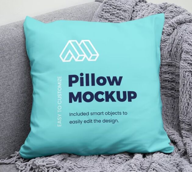 Square Pillow PSD Mockup