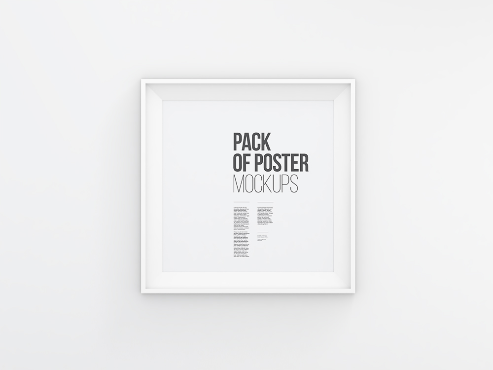 Square Poster Frame Mockup (Psd)