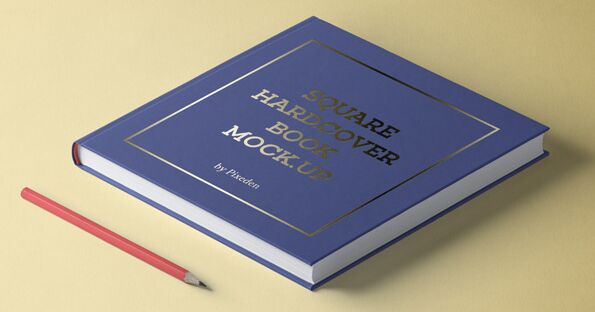 Square Psd Hardcover Book Mockup