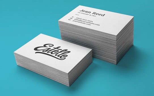 Stack Letterpress Business Cards MockUp