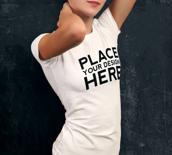 Teenage Girl Premium T-Shirt Mockup Free Download