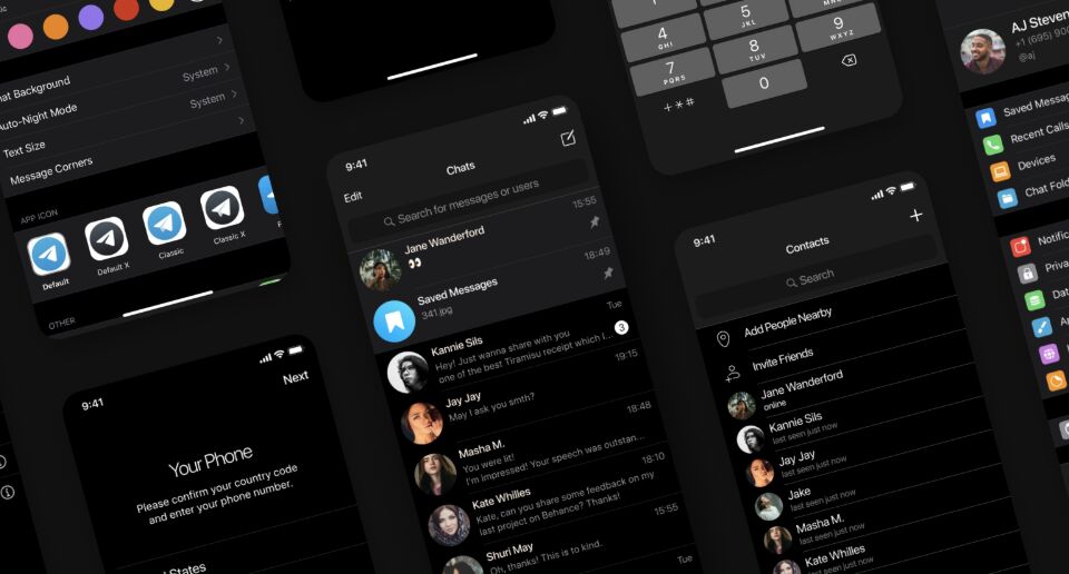 Telegram Free iOS UI Kit