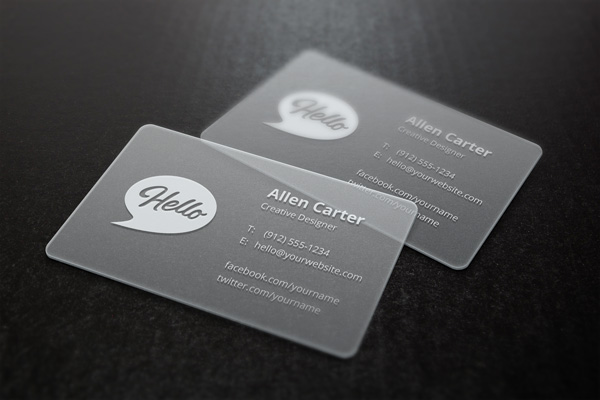 Translucent Business Cards MockUp