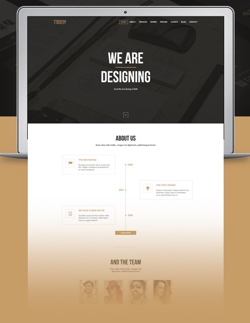 Trendy - Creative One Page PSD Template