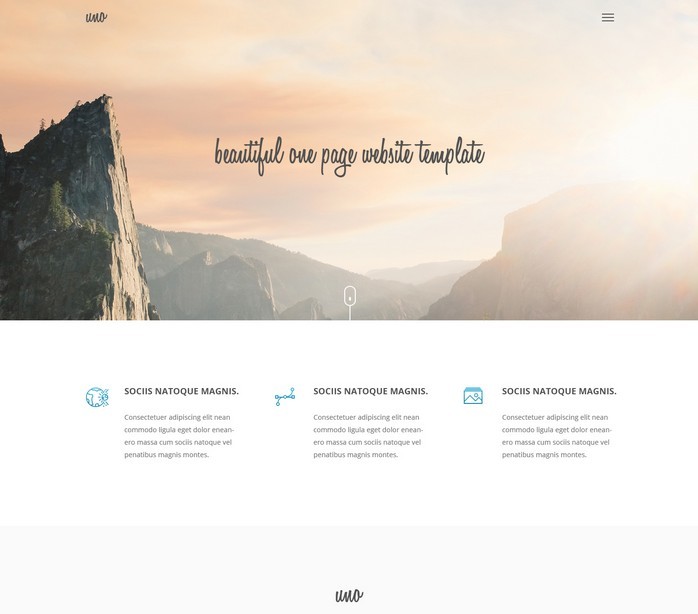 Uno – HTML5 One Page Website Template
